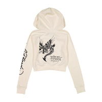 edhardyoriginals S / IVORY Dagger Heart Cropped Hoodie