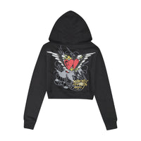 edhardyoriginals S / BLACK Sacred Heart Rhinestone Zip Front Hoodie