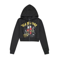 edhardyoriginals S / BLACK Sacred Heart Rhinestone Zip Front Hoodie