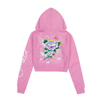 edhardyoriginals S / ORCHID Flower Skull Front Hoodie