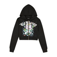 Ice Flower Zip Front Hoodie