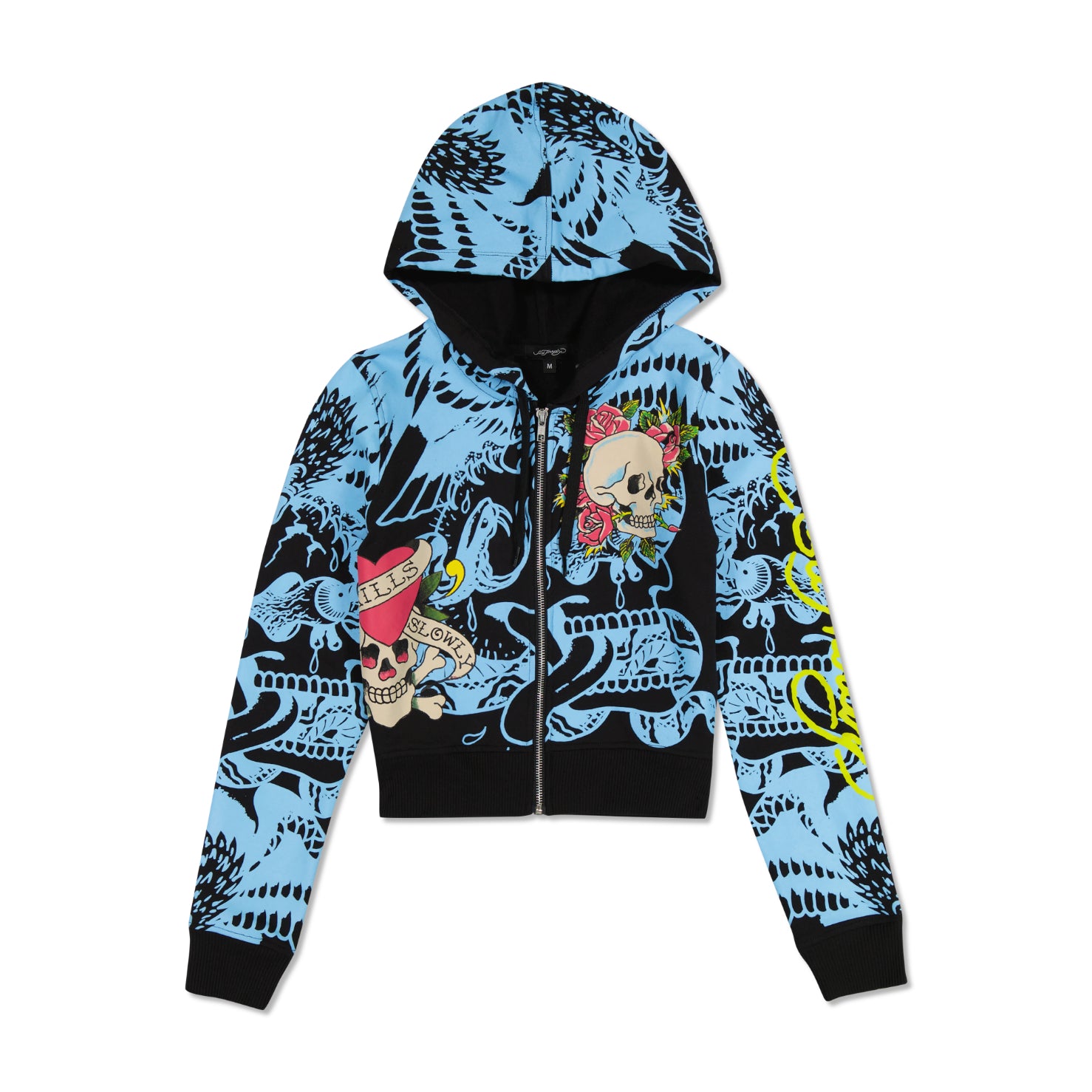 LKS Skull Zip Fleece Hoodie - edhardyoriginals