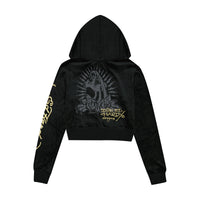 edhardyoriginals XS / BLACK Amor Butterfly Velour Zip Front Hoodie