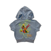 edhardyoriginals XS / POWDER BLUE Swallows Short Sleeve Zip Hoodie