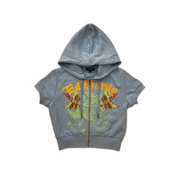 edhardyoriginals XS / POWDER BLUE Swallows Short Sleeve Zip Hoodie