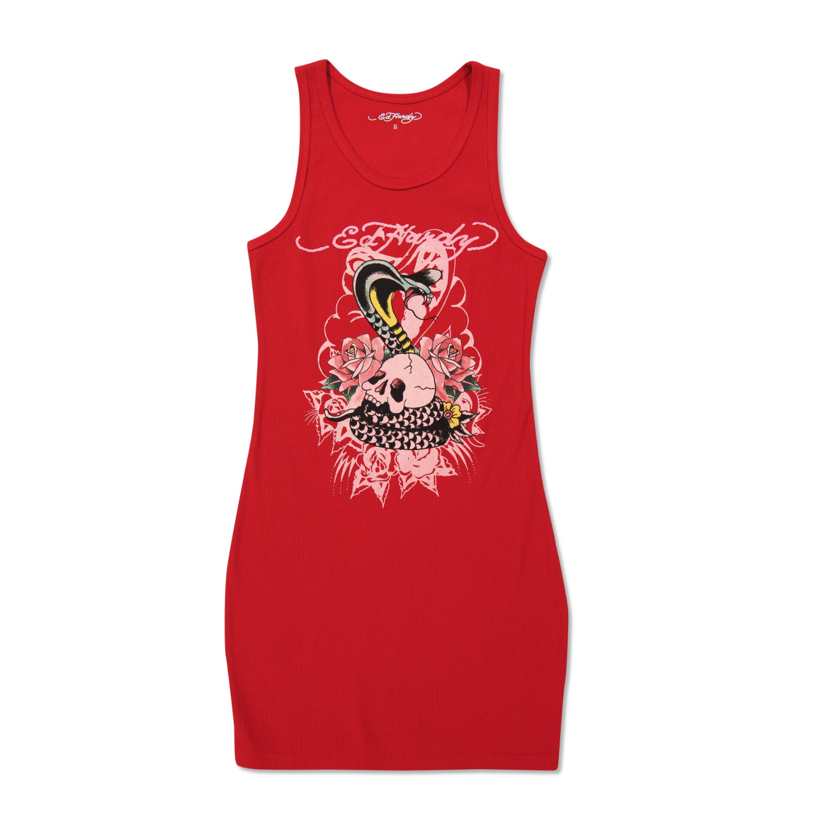edhardyoriginals XS / Red Cobra Rib Tank Dress