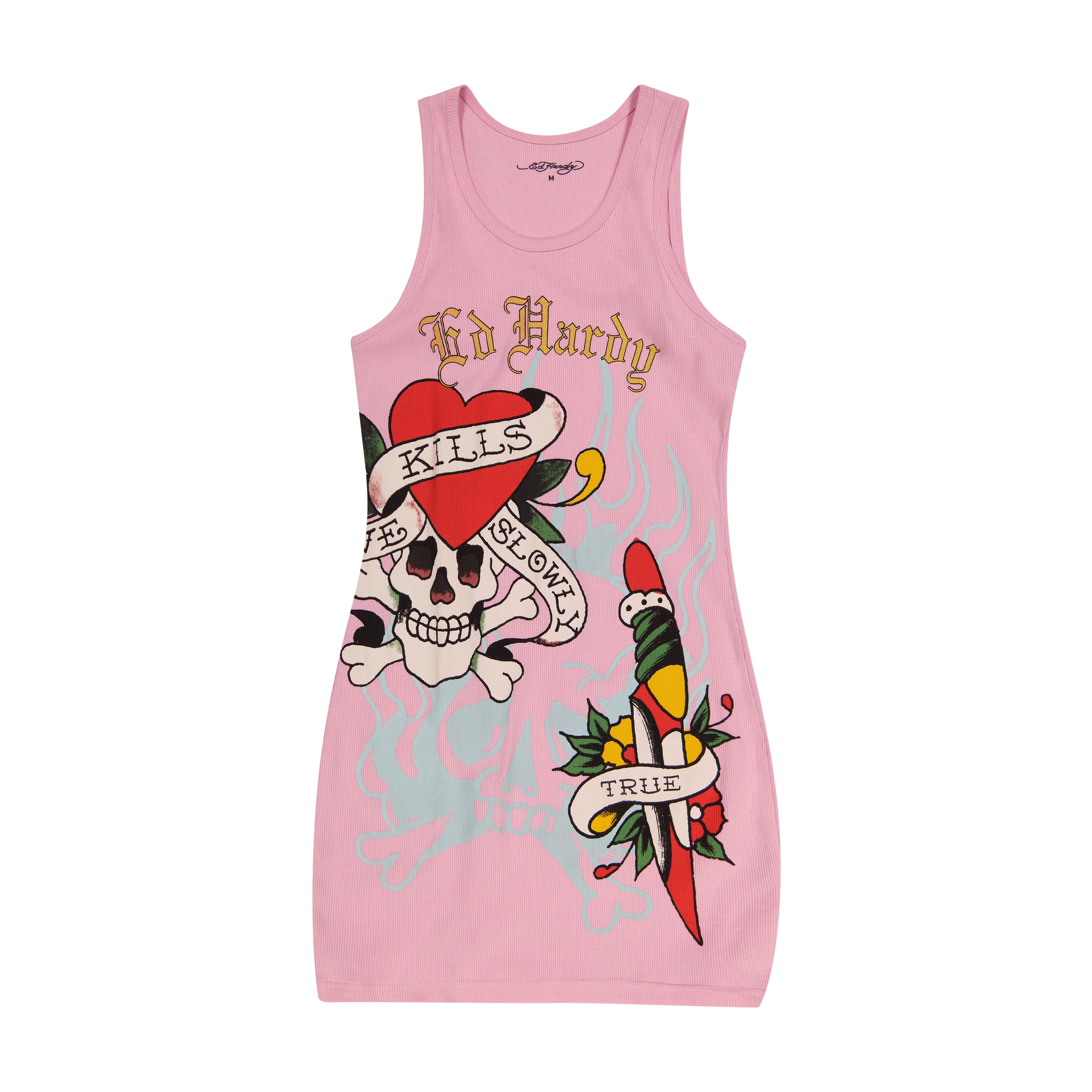 edhardyoriginals S / BUBBLEGUM Retro Flash Rib Tank Dress