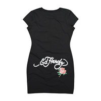 edhardyoriginals XS / BLACK Panther Roses Short Sleeve Tee Dress