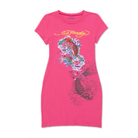 edhardyoriginals XS / Hot Pink Koi Fish Baby Tee Dress