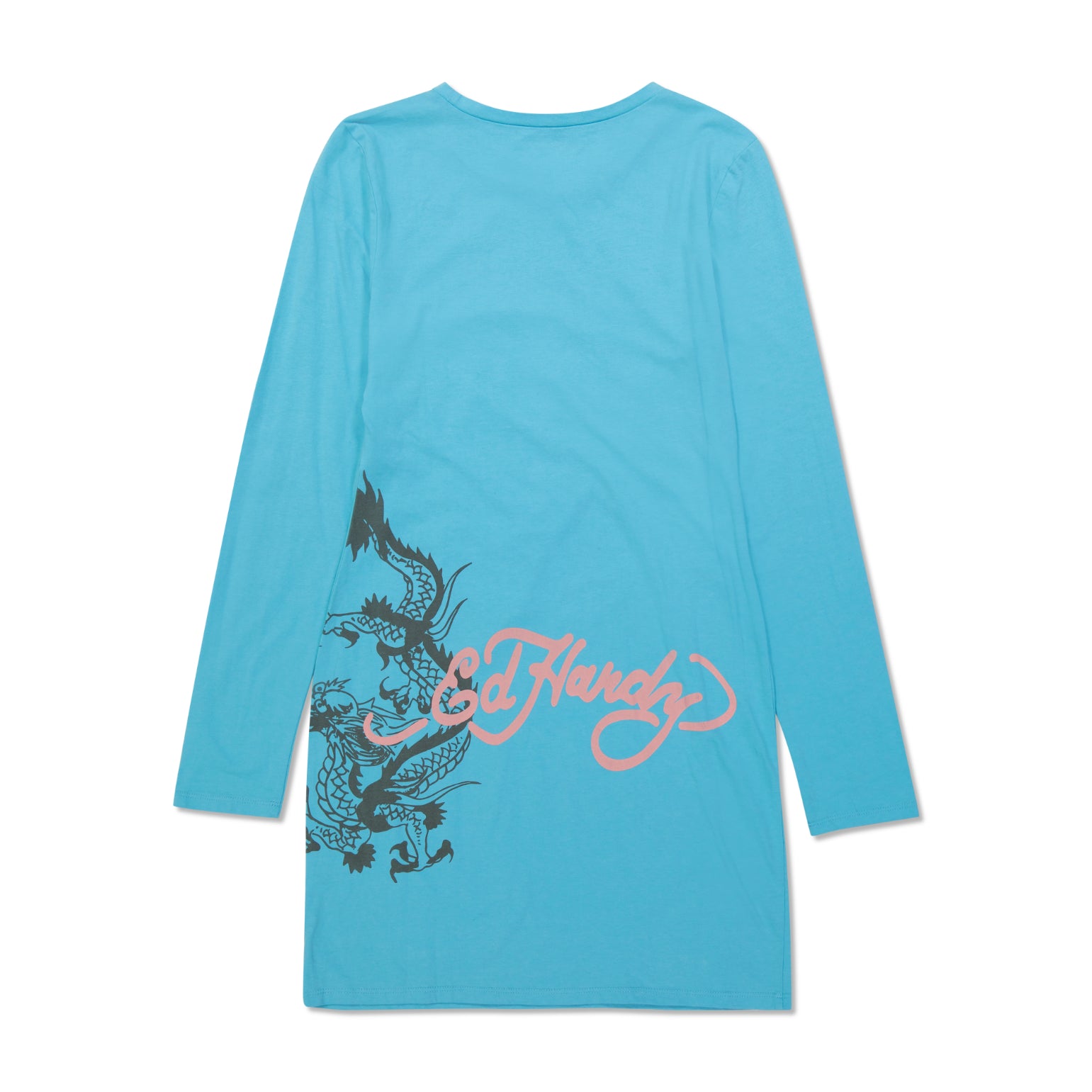 Battle Skull Baby Tee Long Sleeve Dress - edhardyoriginals
