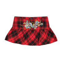edhardyoriginals S / Red Dragon Plaid Flare Miniskirt