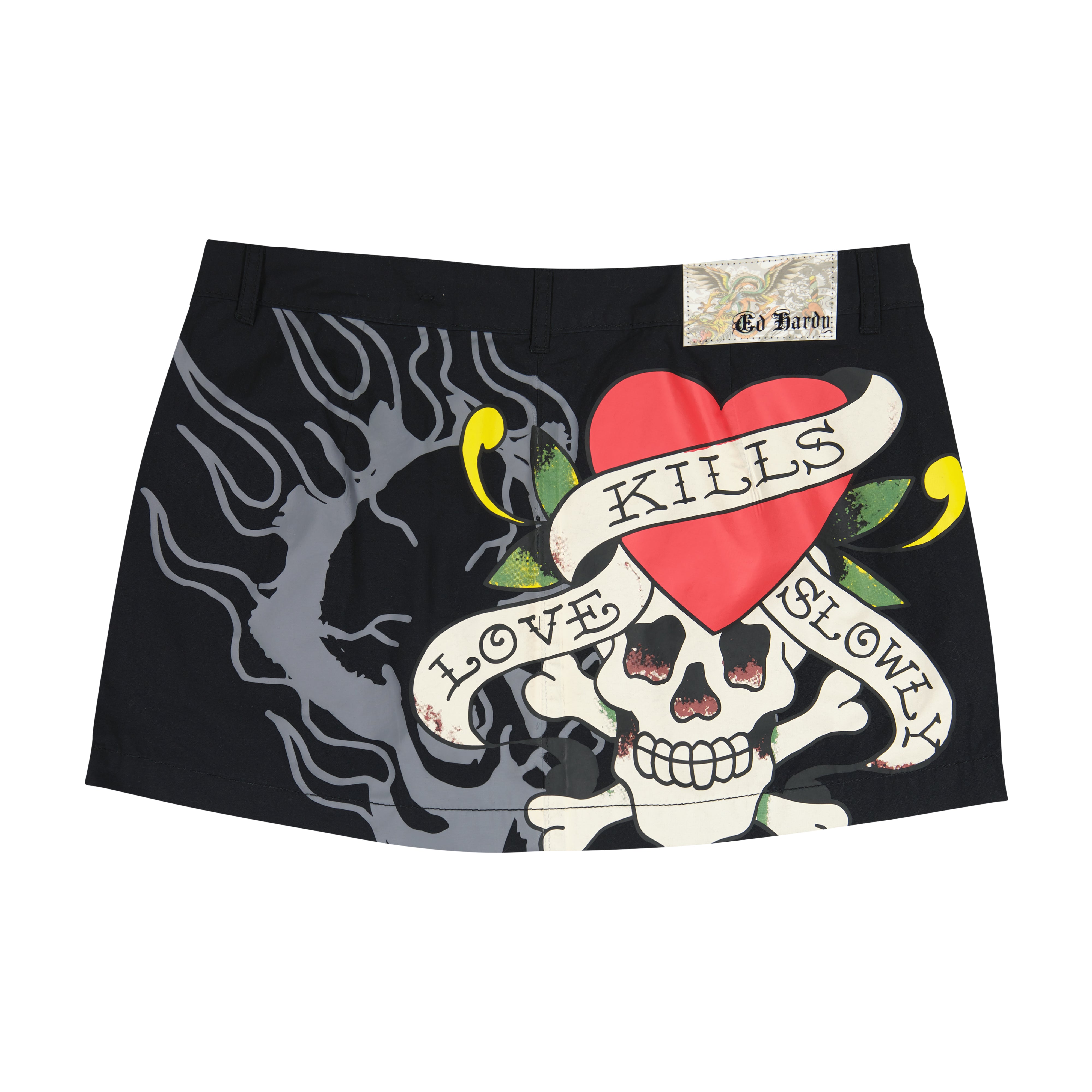 edhardyoriginals S / BLACK LKS Skull Poplin Mini Skirt