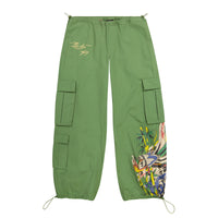 edhardyoriginals S / ARMY GREEN Peacock Poplin Cargo Pants