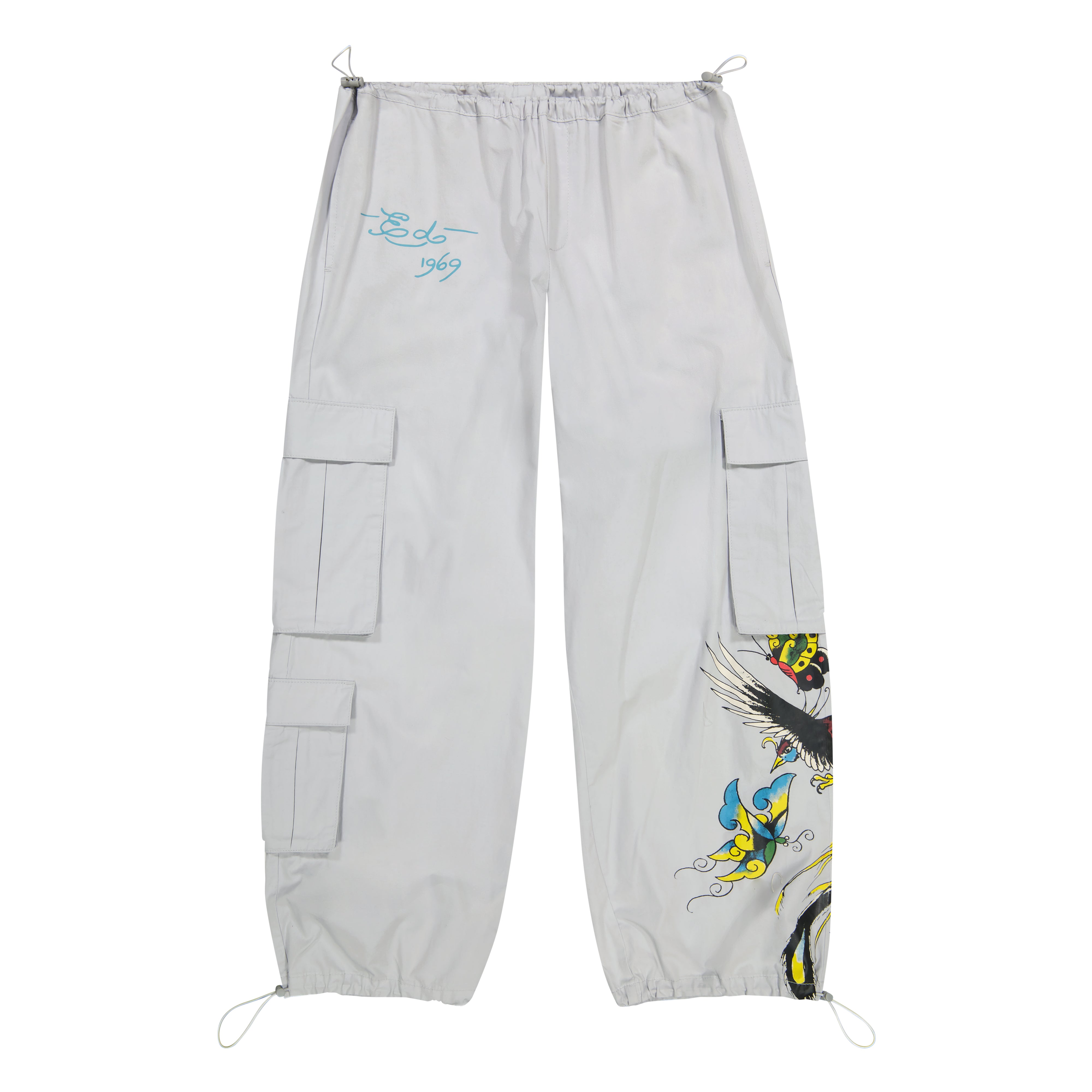 edhardyoriginals S / LIGHT GREY Butterflies Poplin Cargo Pant