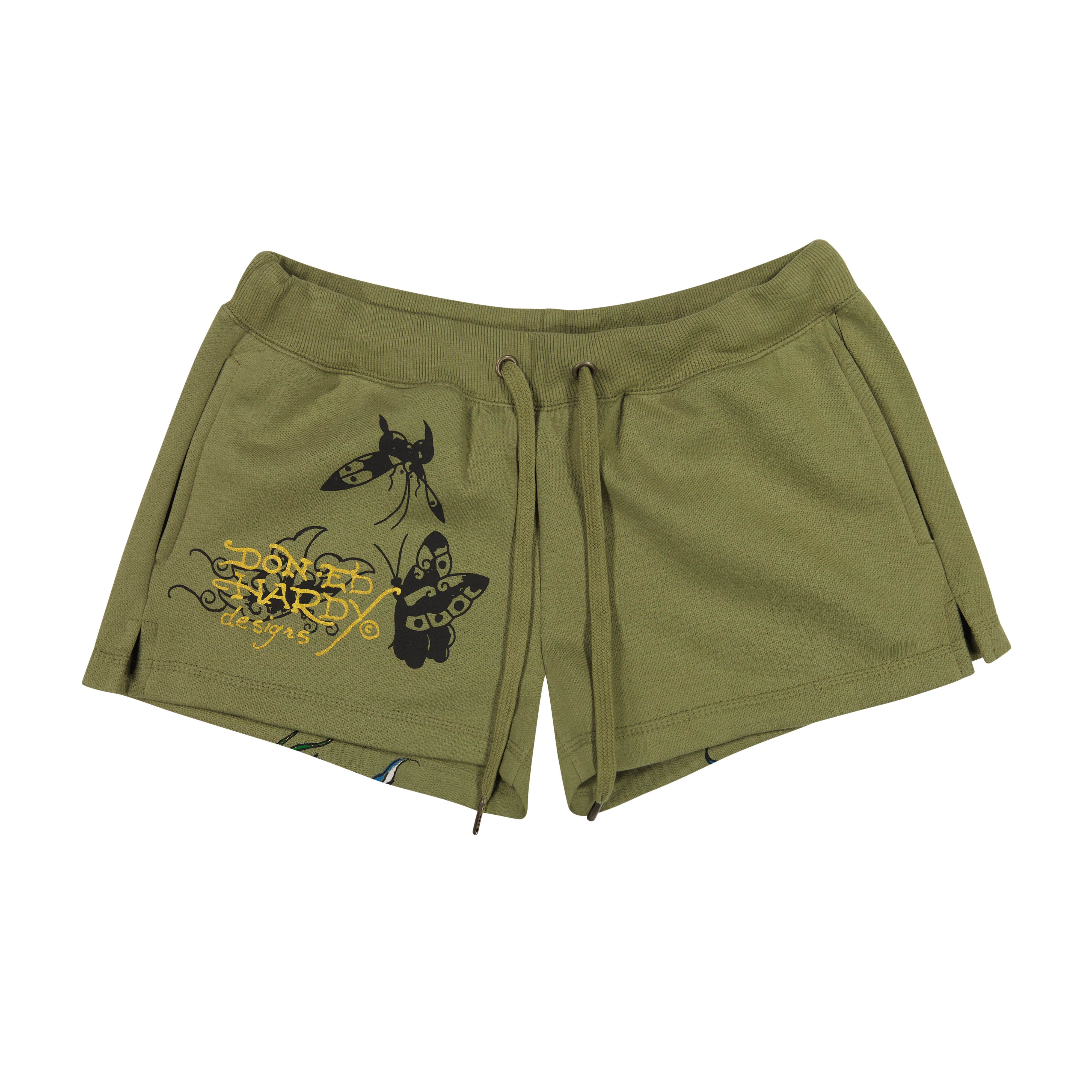 edhardyoriginals XS / LT OLIVE Butterflies Fleece Short