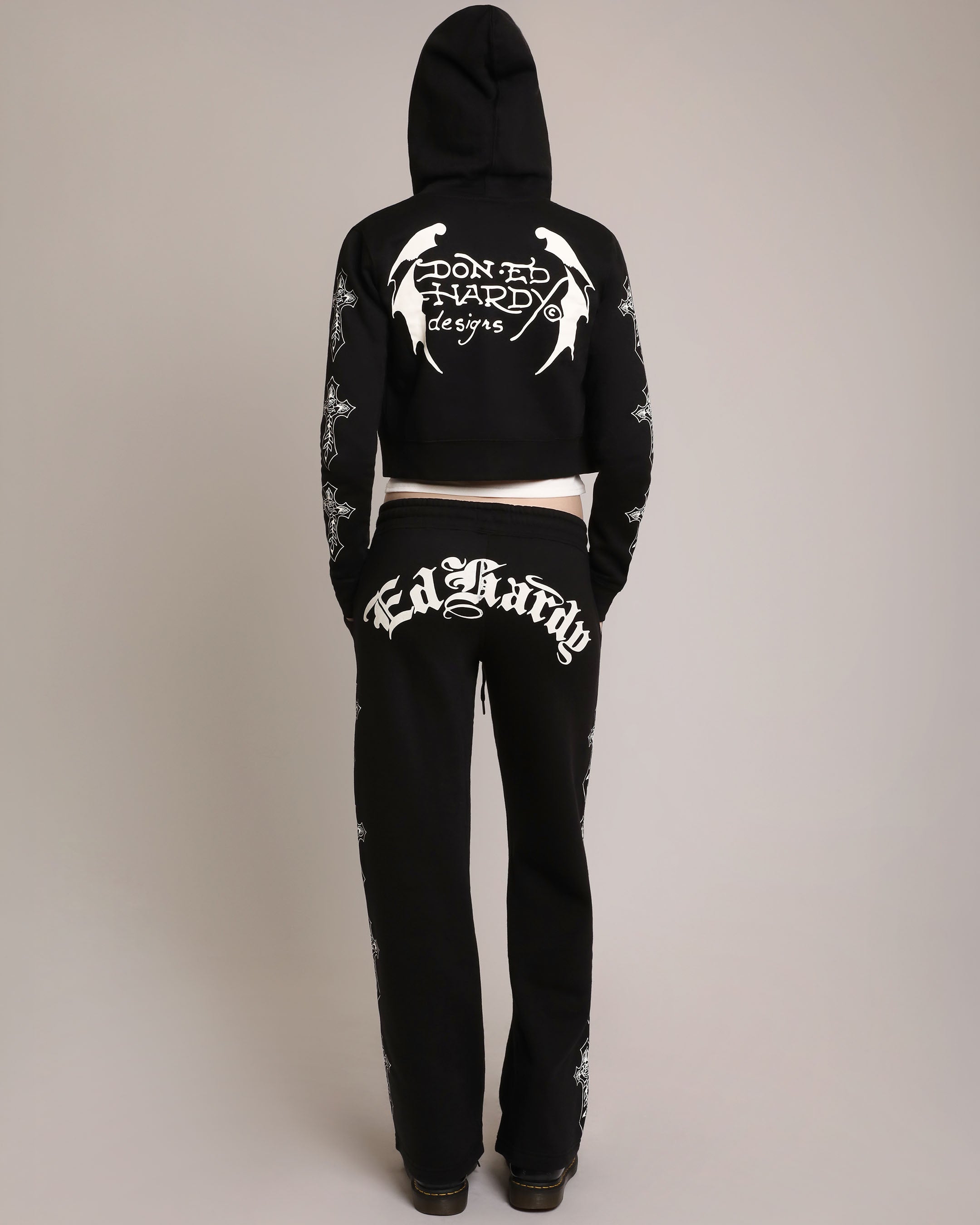 Black and White Crosses Sweatpants