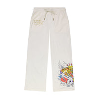 edhardyoriginals S / IVORY Tiger Crown Velour Sweatpants