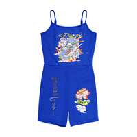 edhardyoriginals XS / COBALT Tiger Lotus Stretch Jersey Romper