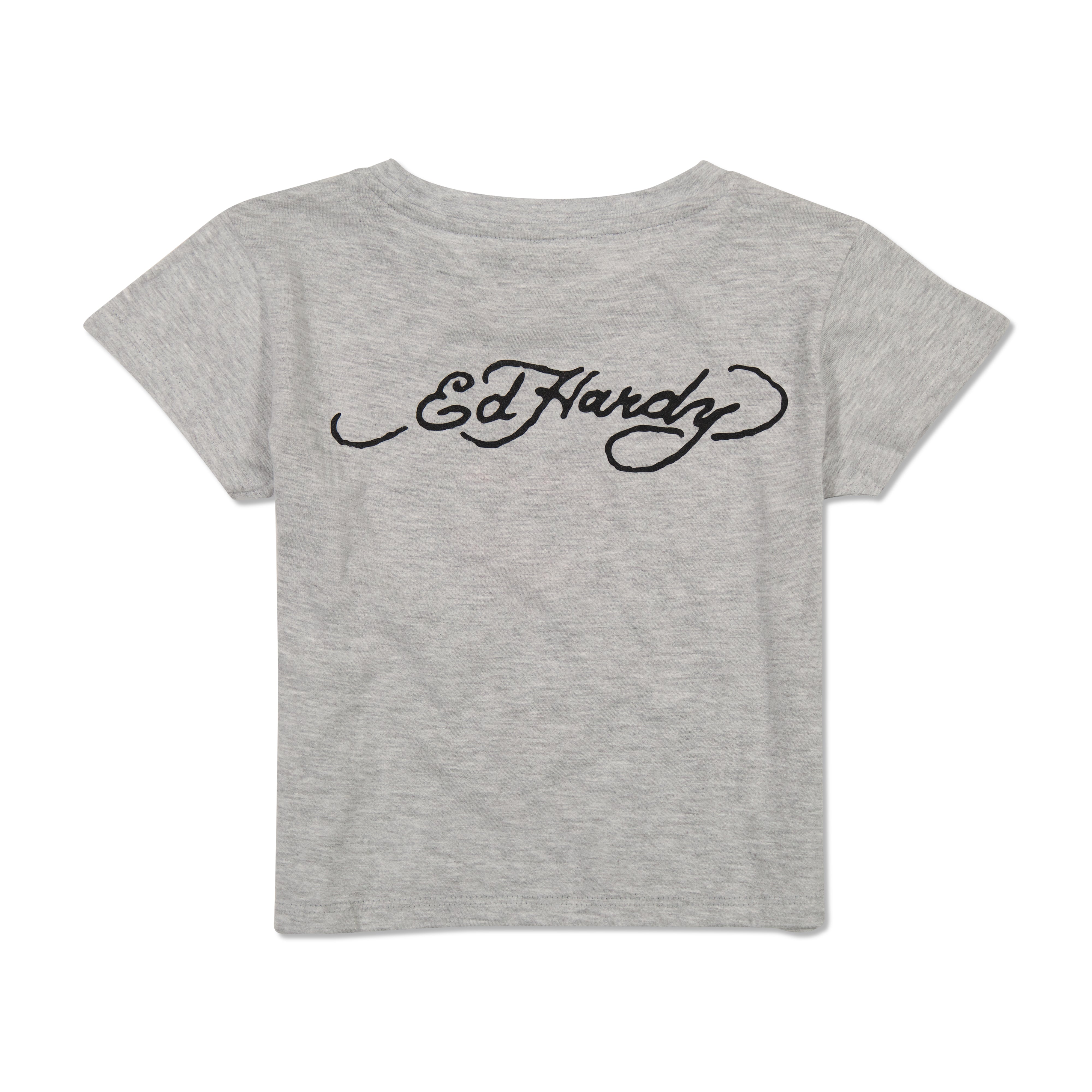 Rhinestone LKS Skull Baby Tee - edhardyoriginals