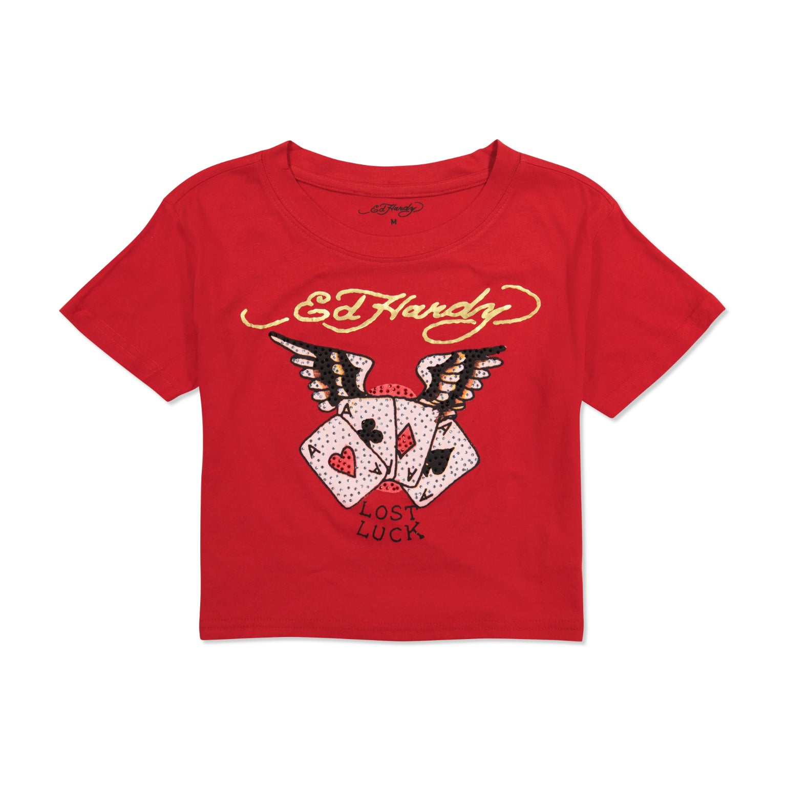 Rhinestone Aces Baby Tee - edhardyoriginals