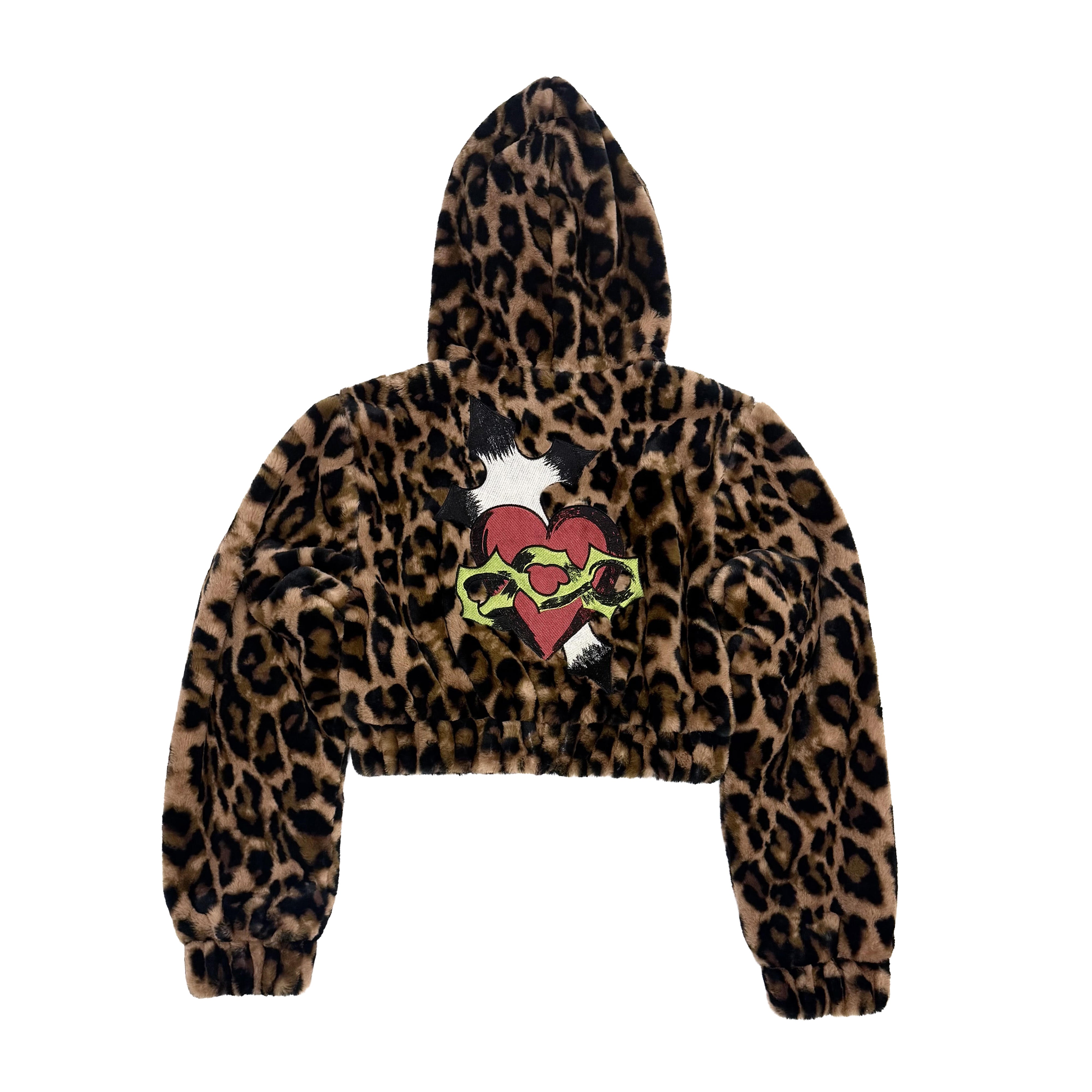 Sacred Heart Faux Fur Hooded Jacket