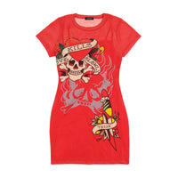 edhardyoriginals XS / CHERRY Skull Dagger Mesh Tee Dress
