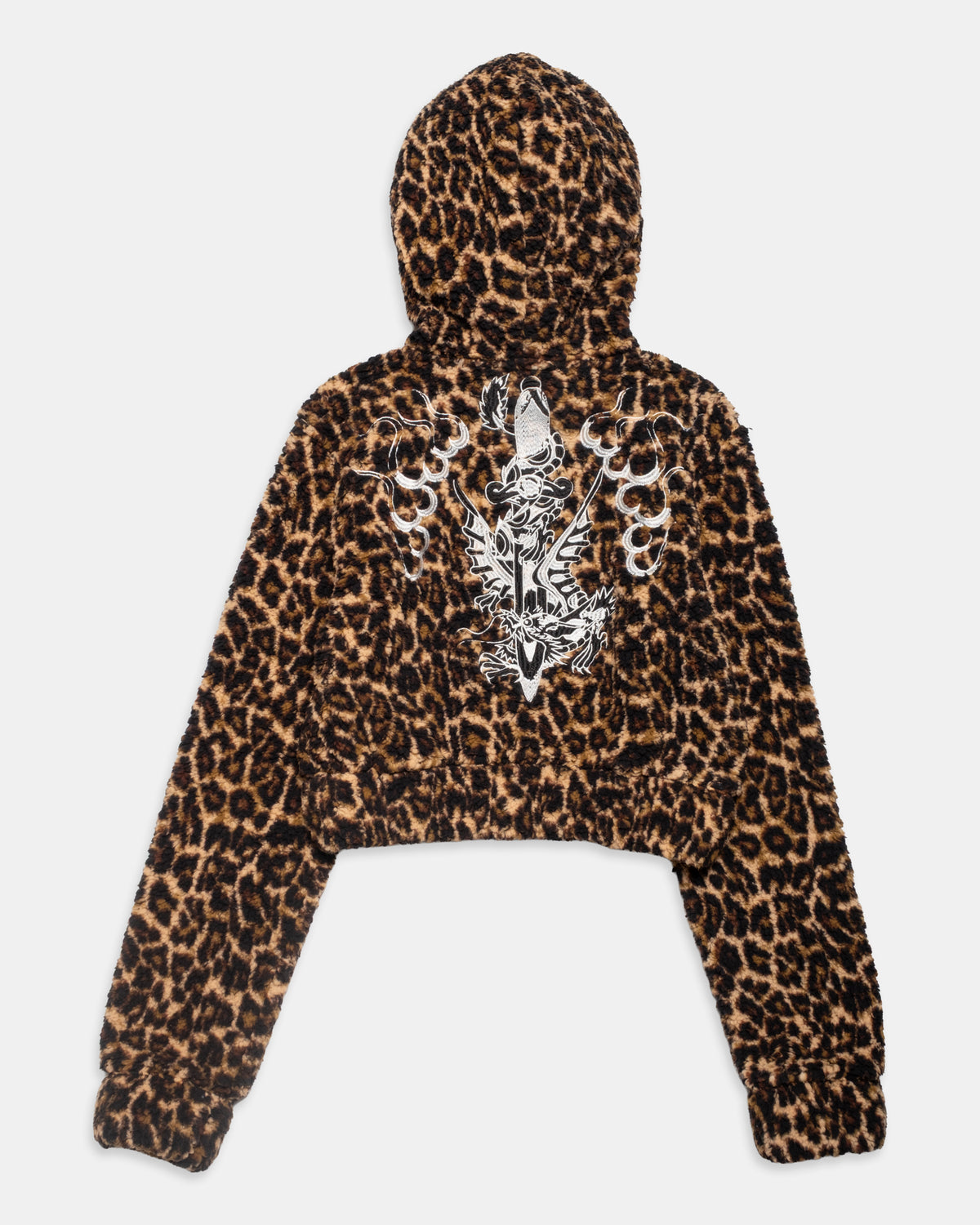 Flame Dagger Hooded Sherpa Zip Up Jacket