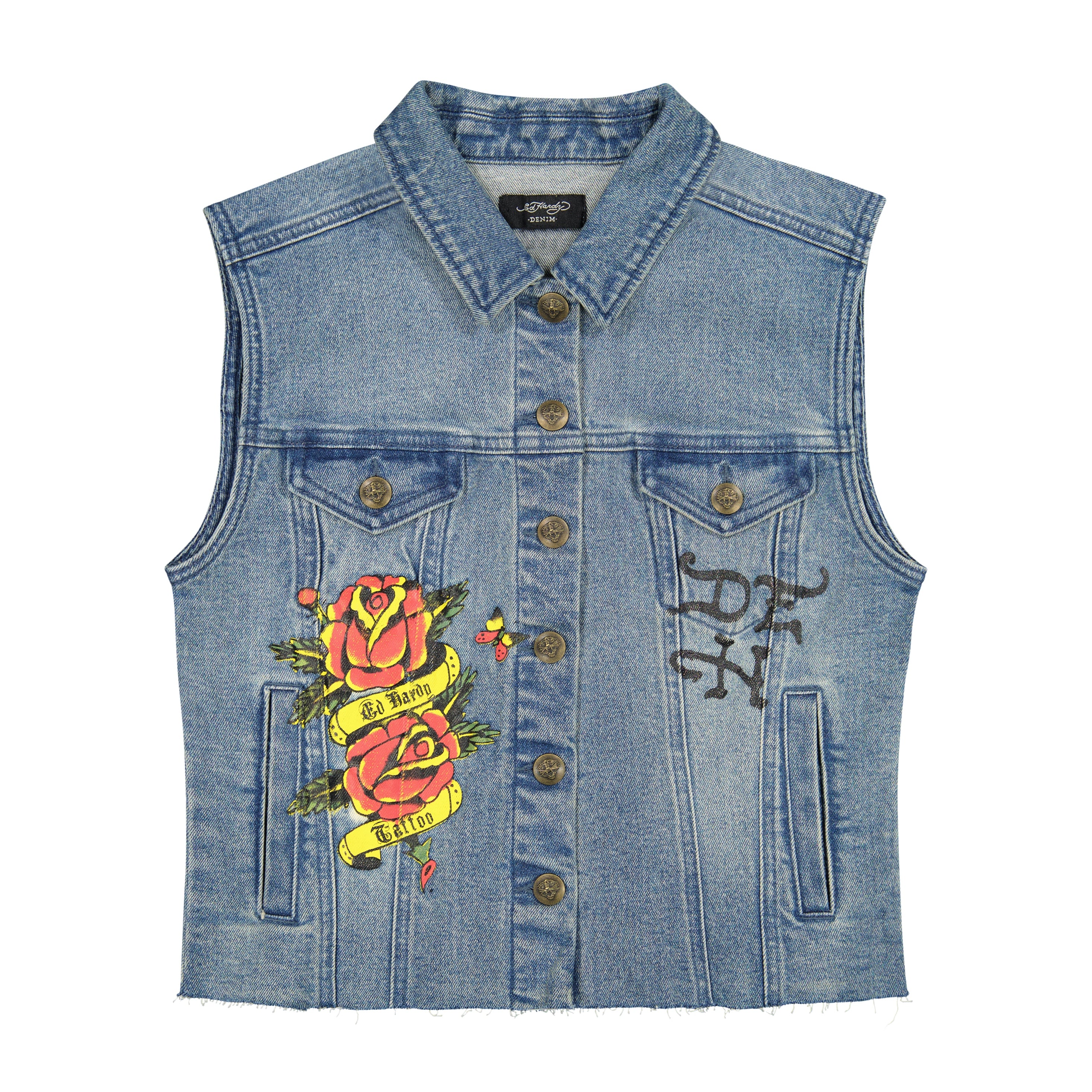 edhardyoriginals S / MED TINT LKS Skull Trucker Denim Vest