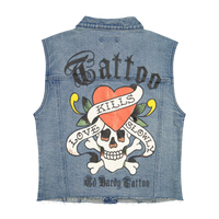 edhardyoriginals S / MED TINT LKS Skull Trucker Denim Vest