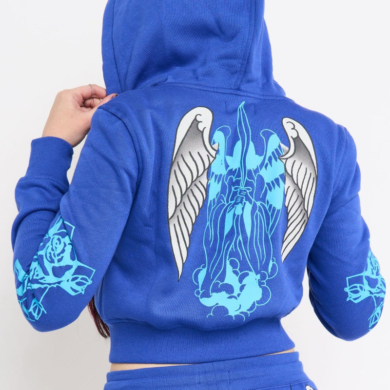 Cross Wings Zip Front Hoodie