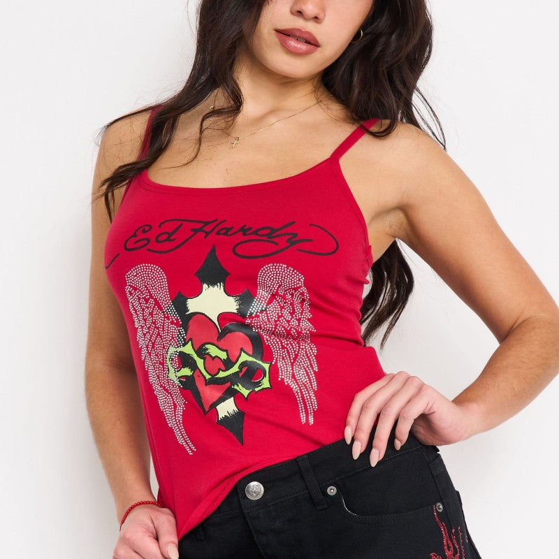 Sacred Heart Wings Stretch Cotton Cami