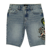 edhardyoriginals 30 / Light Vintage Cobra Denim Skater Short