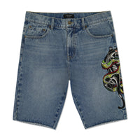 edhardyoriginals 30 / Med Vintage Panther Snake Denim Skater Short