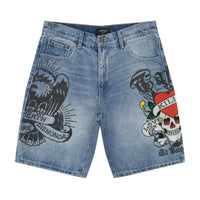 edhardyoriginals 30 / LIGHT WASH LKS Skull Skater Short