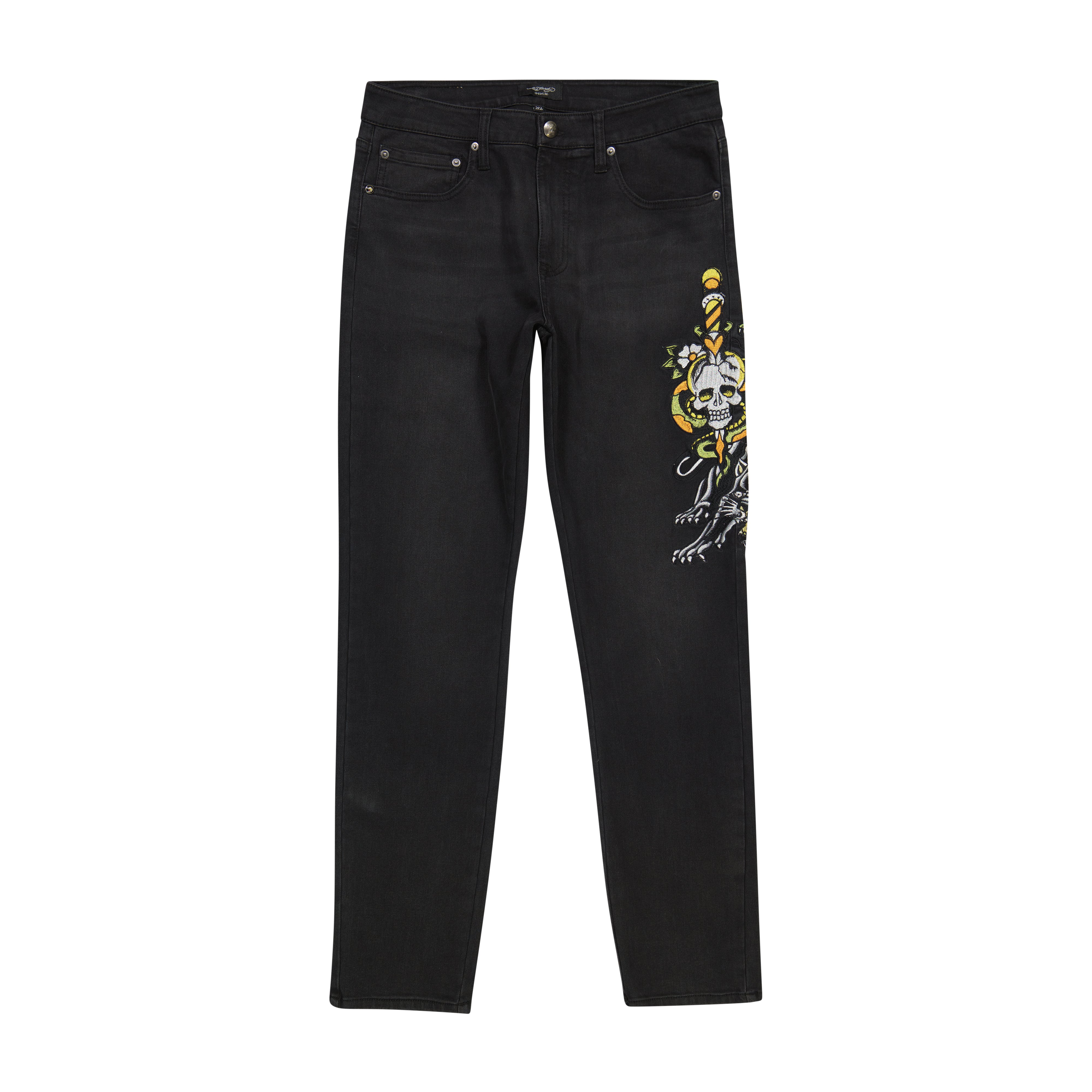 edhardyoriginals 30 / Black Dagger Skull Slim Taper Jean
