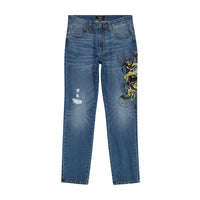 edhardyoriginals 30 / Medium Tint Panther Snake Slim Taper Jean