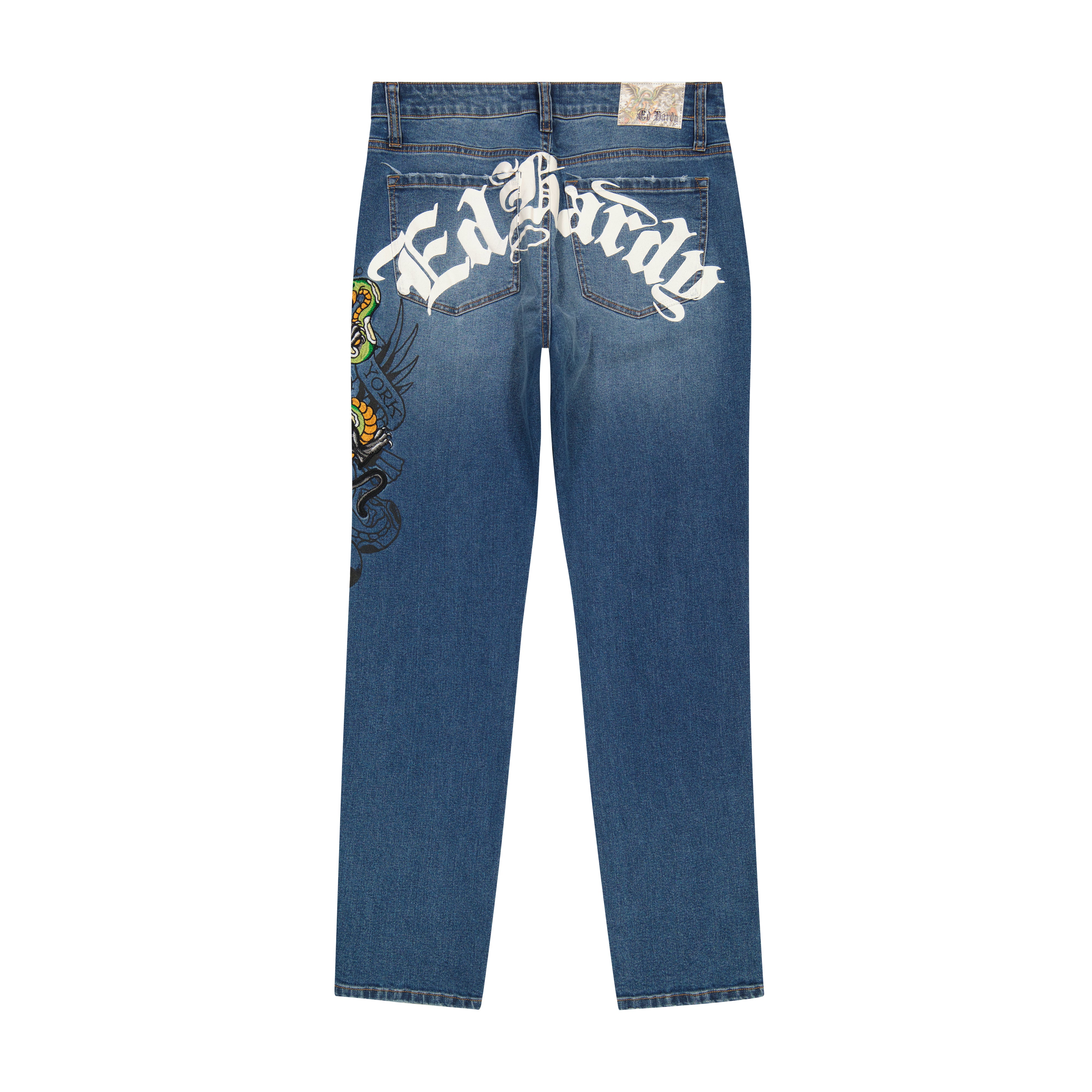 edhardyoriginals 30 / Medium Tint Panther Snake Slim Taper Jean