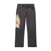 edhardyoriginals 28 / LIGHT GREY Tiger Flame Loose Fit Jeans