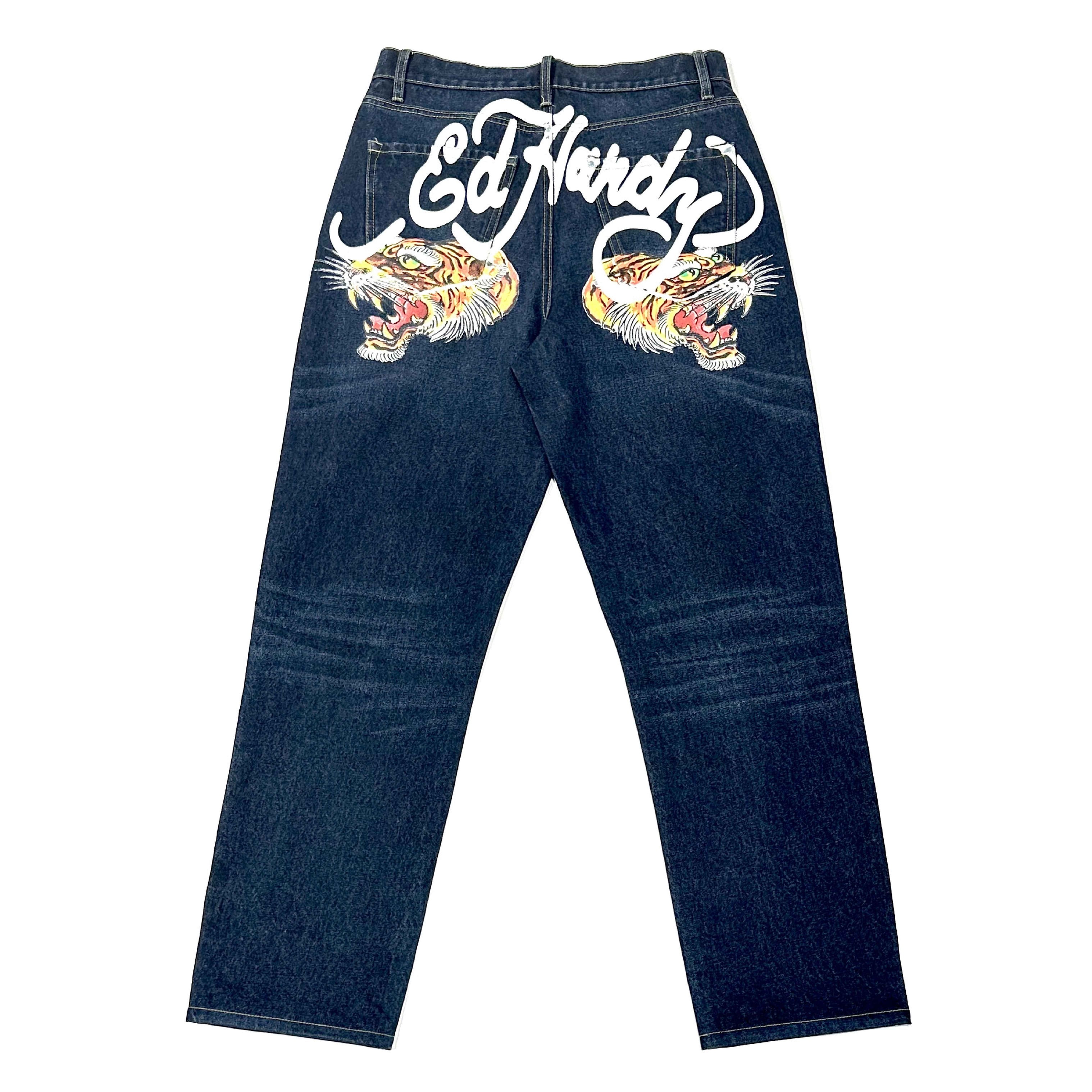 Tiger Heads Loose Fit Jean - edhardyoriginals