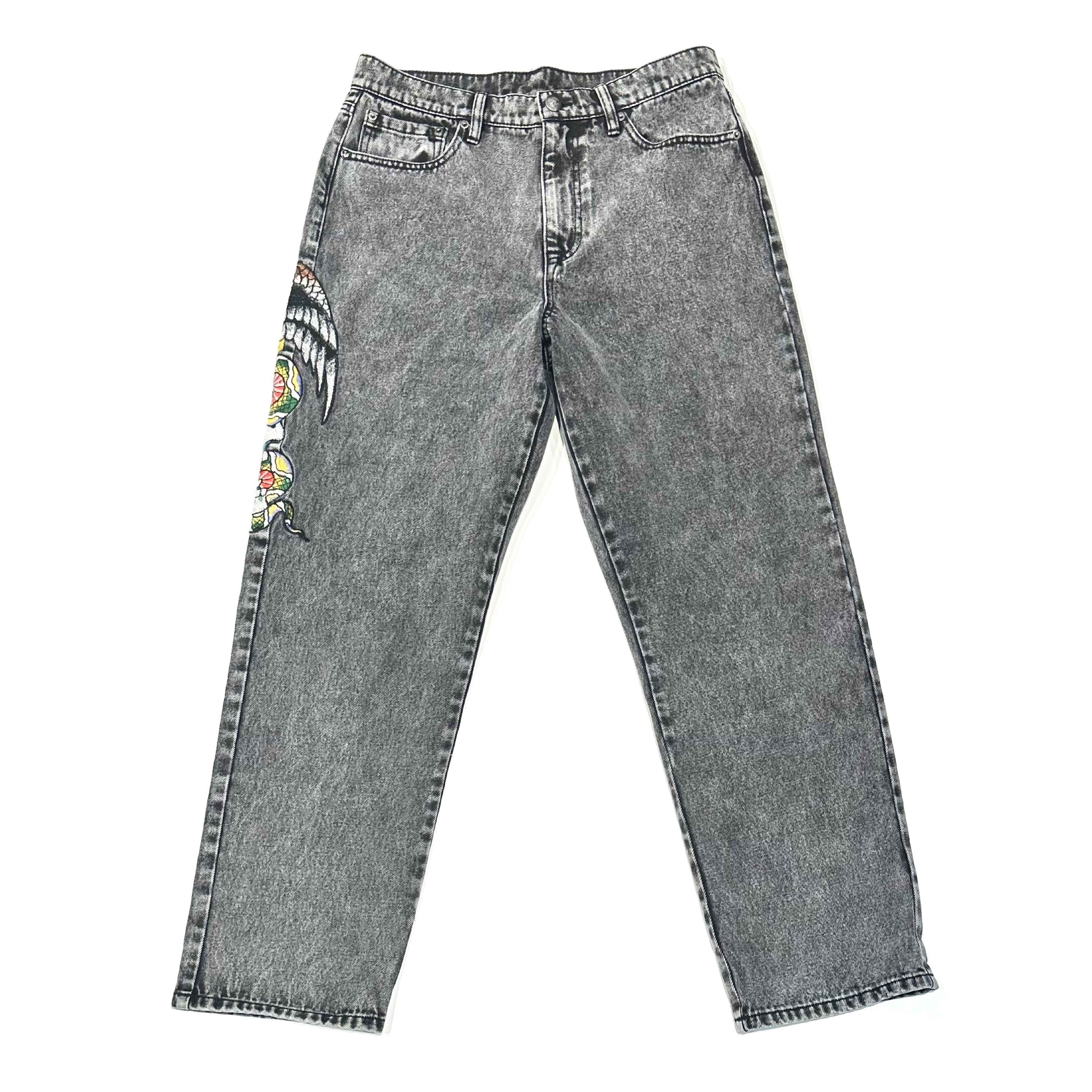 Battle Skull Loose Fit Jean - edhardyoriginals