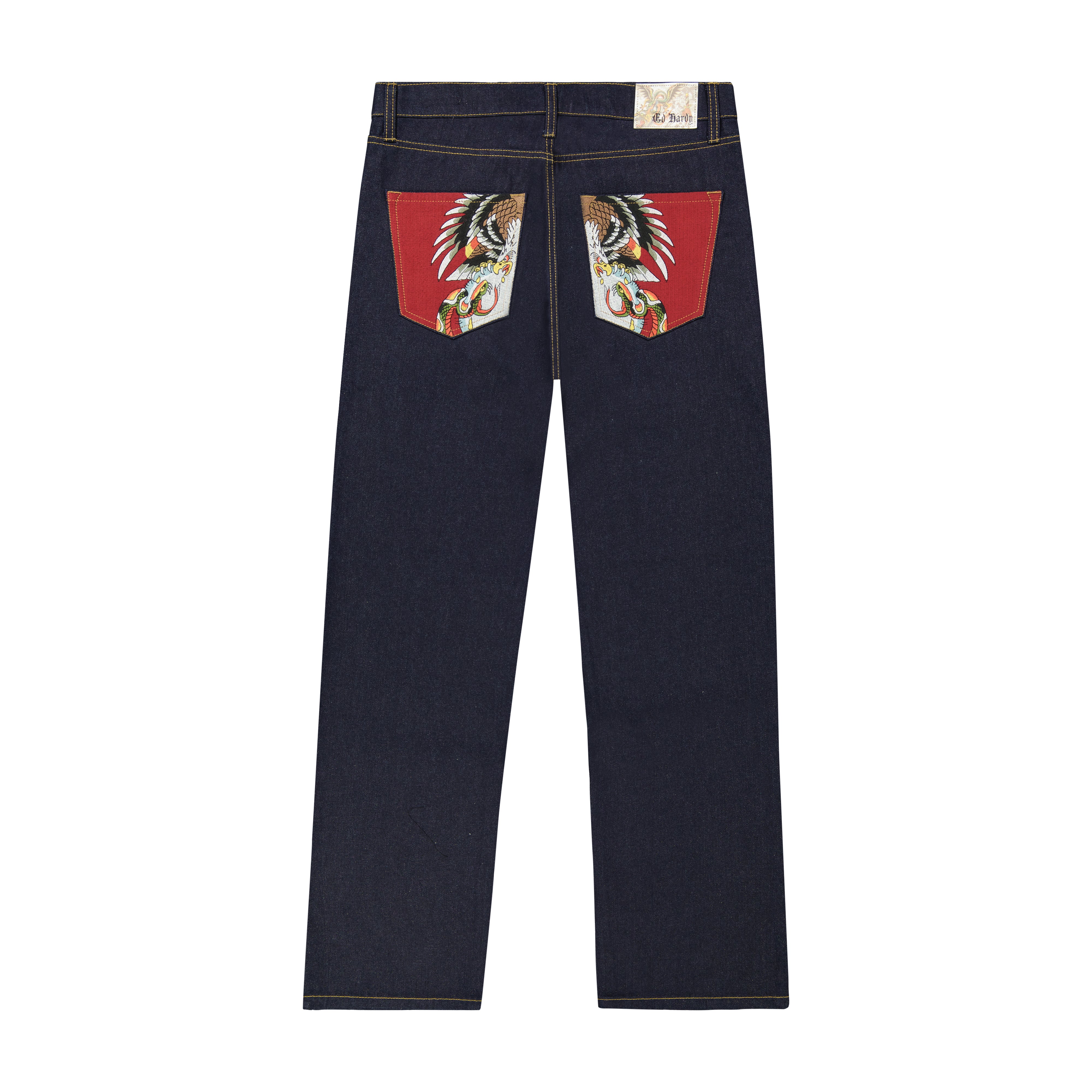 Battle Skull Baggy Wide Leg Jeans
