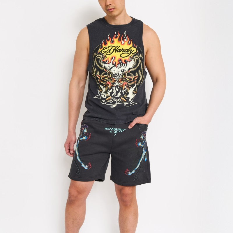 Pantera Puff Print Fleece Shorts