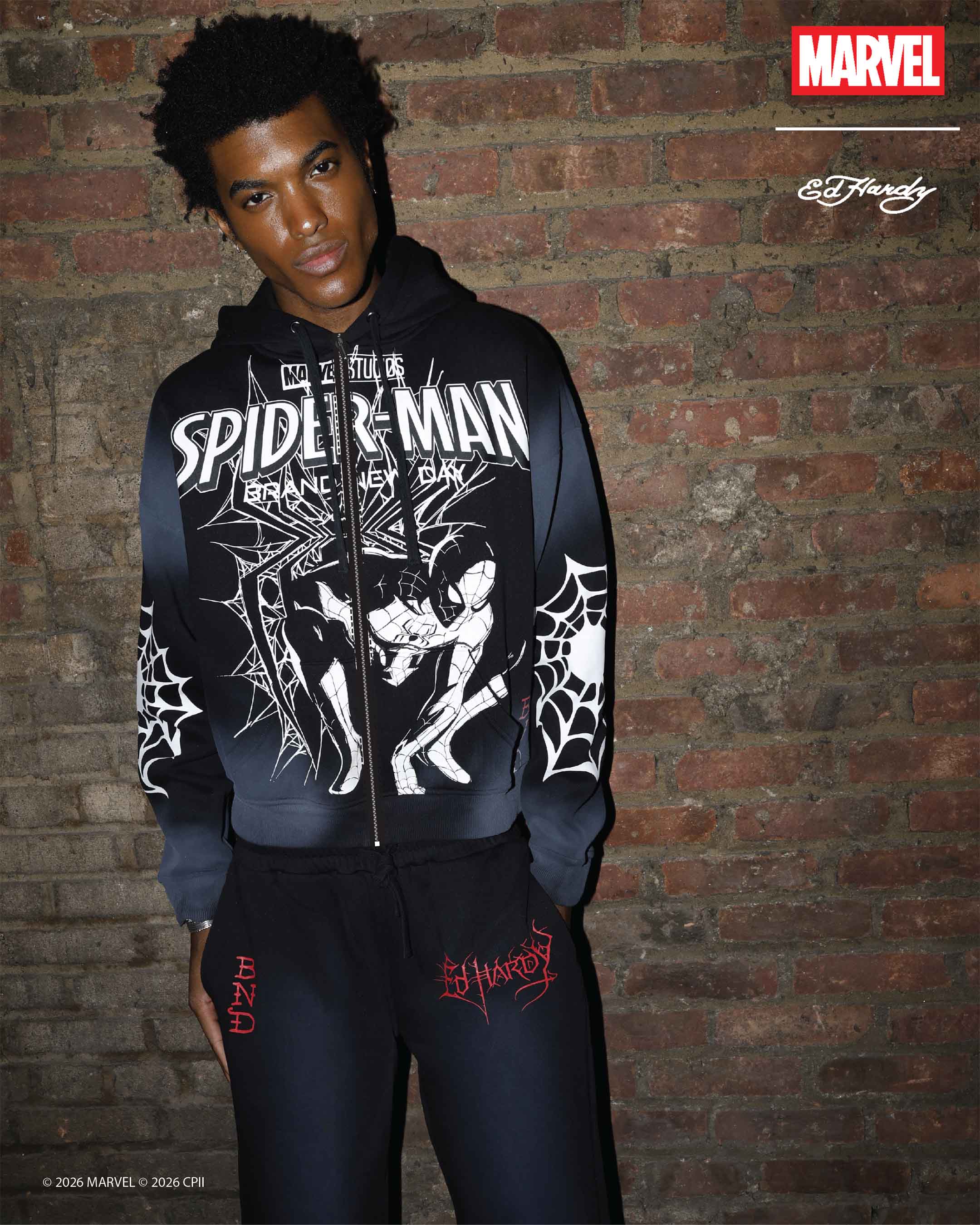 Heart Web Boxy Zip Hoodie