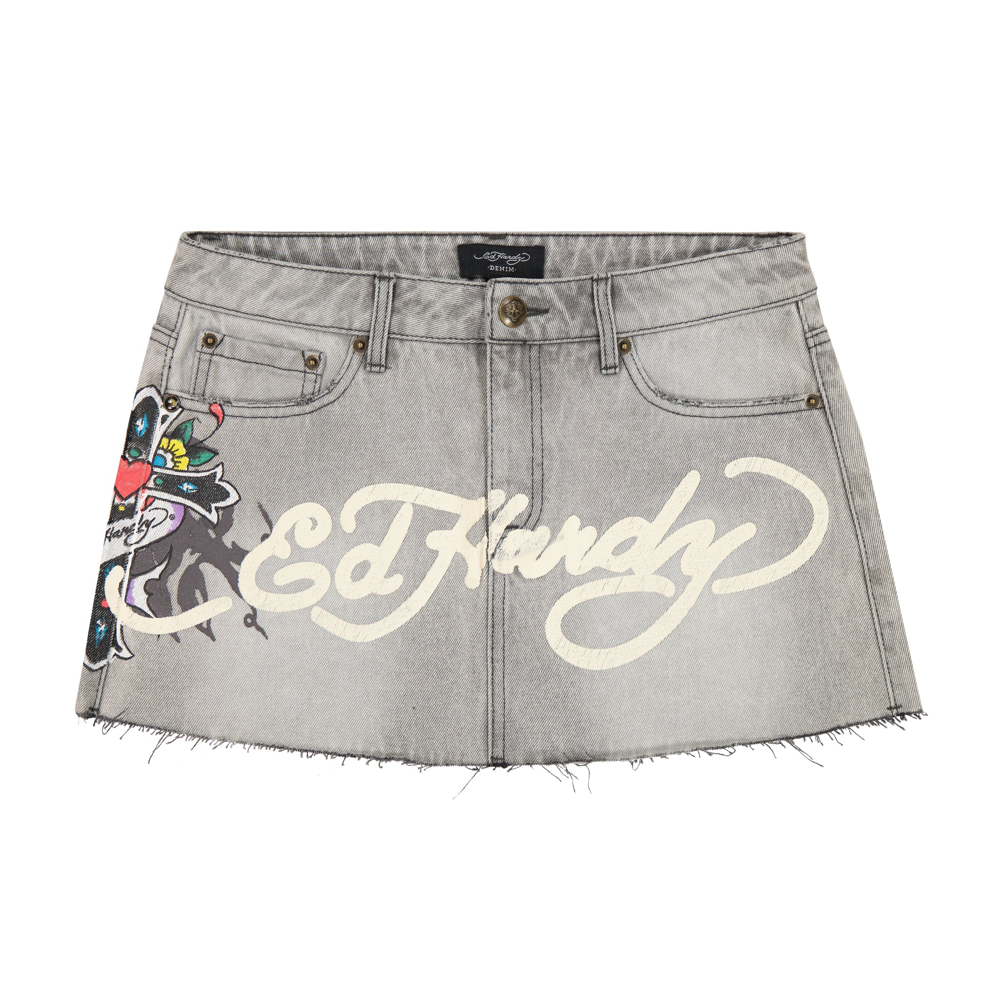 Wrapped Crossed Waist Denim Mini Skirt main image 0