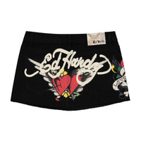 LKS Skull Denim Skirt