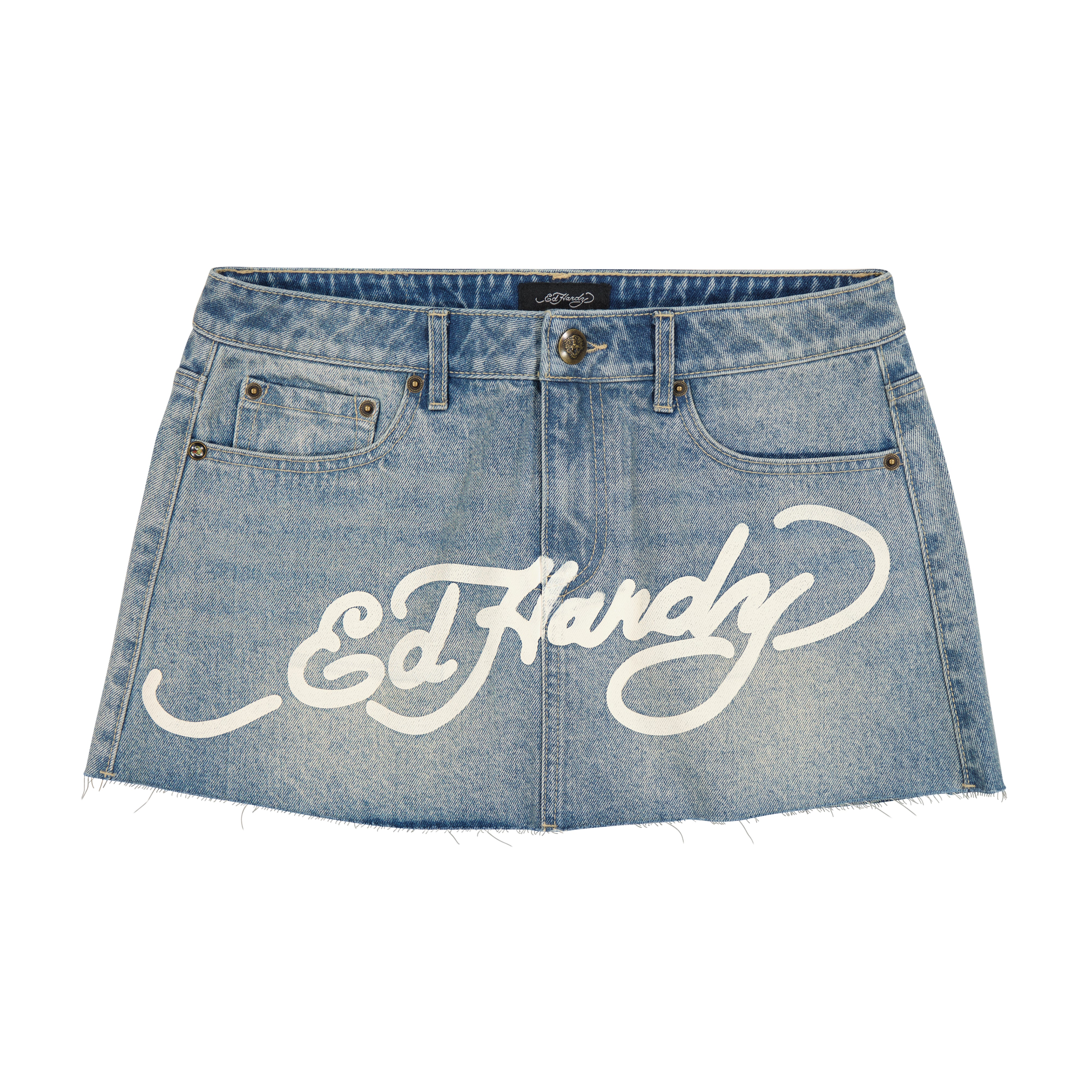 edhardyoriginals XS / LIGHT WASH Dragon Denim Mini Skirt
