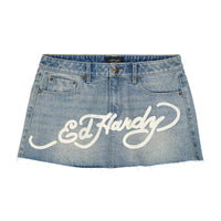 edhardyoriginals XS / LIGHT WASH Dragon Denim Mini Skirt