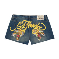 edhardyoriginals XS / MED VINTAGE Screaming Tiger Denim Shorts