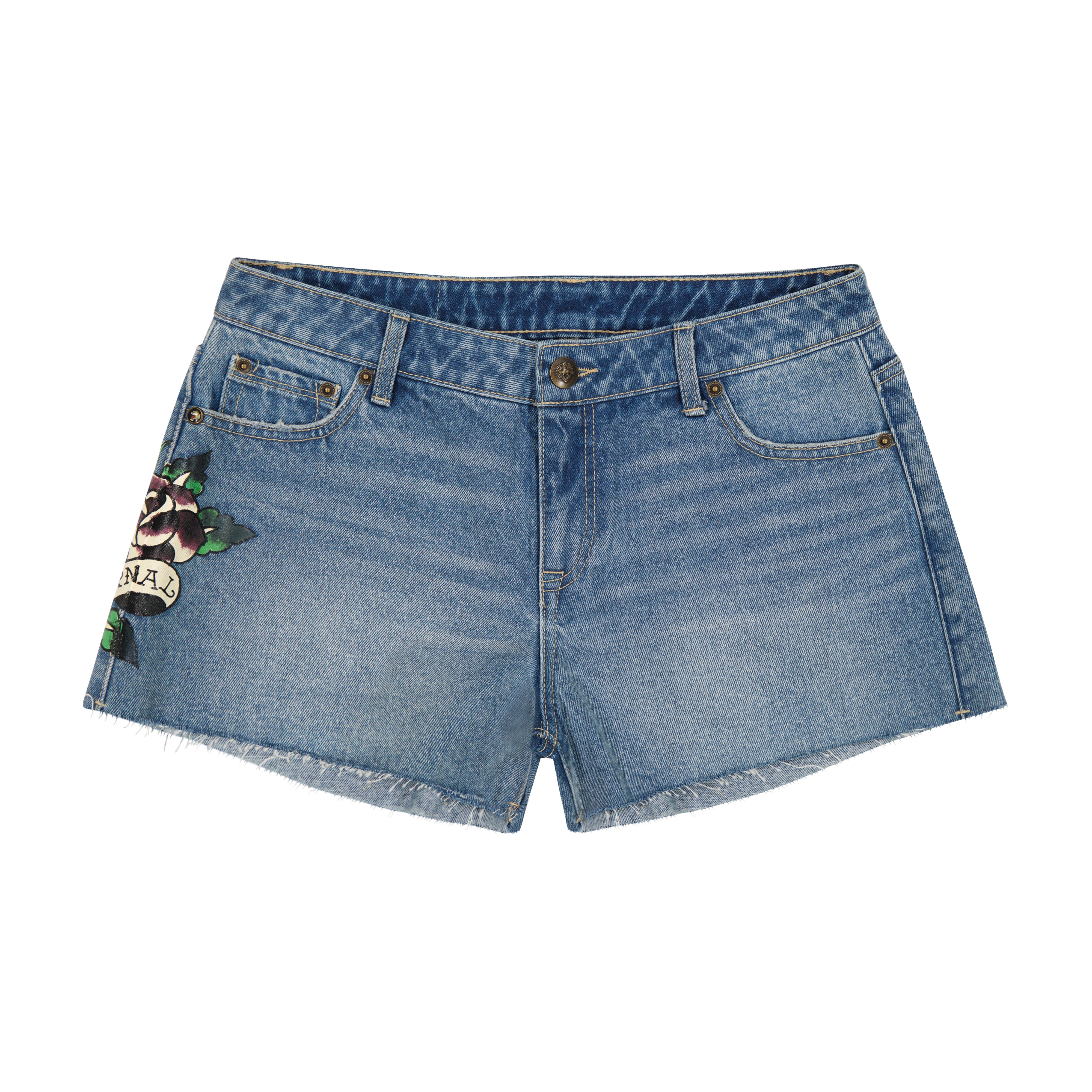 edhardyoriginals XS / LT VINTAGE Love Eternal Denim Shorts