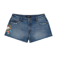 edhardyoriginals XS / RETRO MEDIUM Flame Skull Denim Shorts